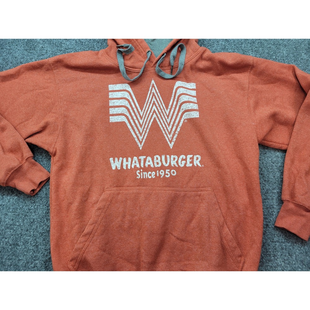 Whataburger Flying W Logo Hoodie Burnt Ochre Heather Small WBH-01 Pullover
